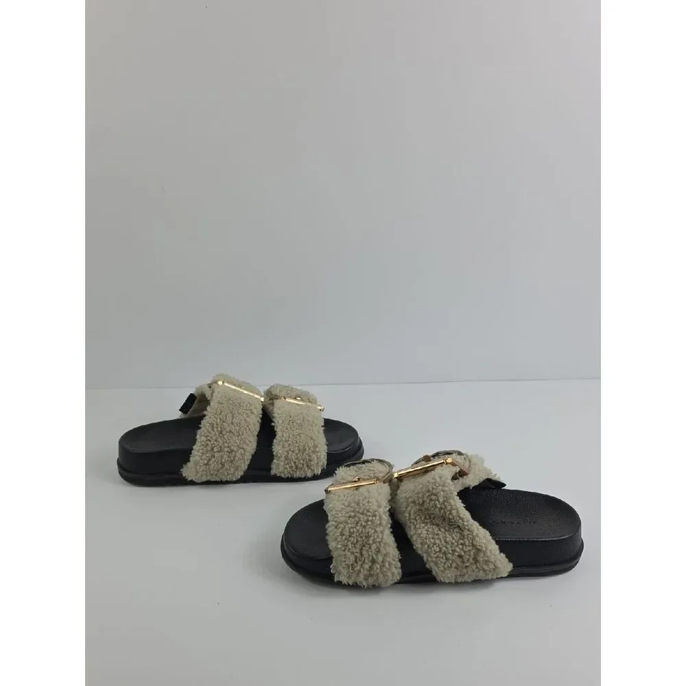 All Saints Sian Shearling Women's Sandals Size 7